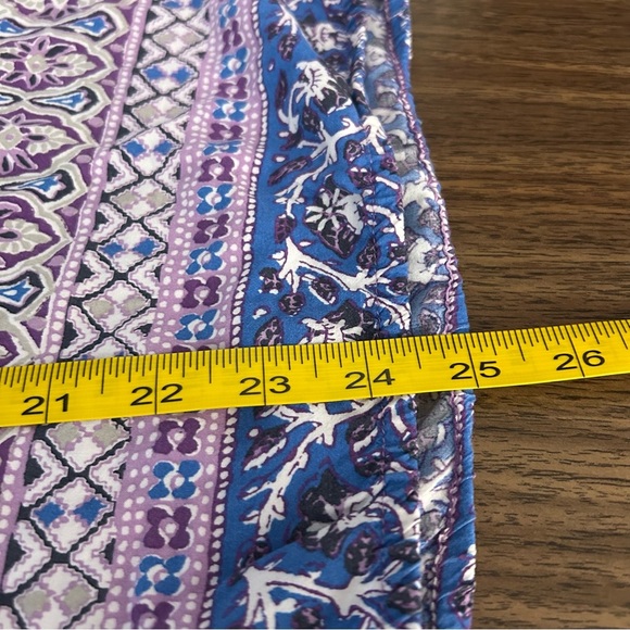 💕 lucky brand Floral Print Women's Top - Purple and Blue S - Picture 9 of 11